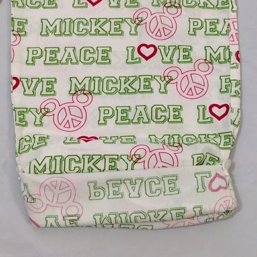 Disney‎ VTG White Neon Mickey Mouse Printed Convertible PJ Pants Large - Picture 5 of 13